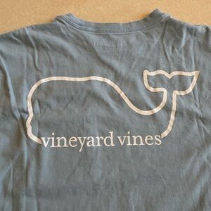 Vineyard Vines Whale Logo Long Tee in Soft Blue S Men Women Unisex